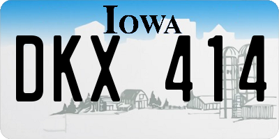 IA license plate DKX414