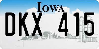 IA license plate DKX415