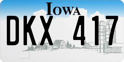 IA license plate DKX417