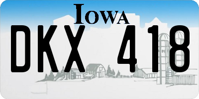 IA license plate DKX418