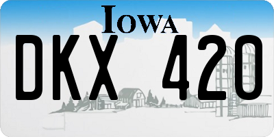 IA license plate DKX420