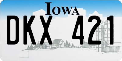 IA license plate DKX421