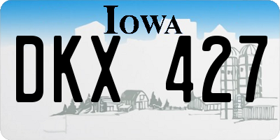 IA license plate DKX427