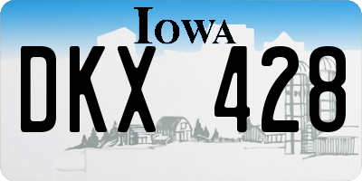 IA license plate DKX428