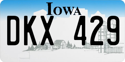 IA license plate DKX429
