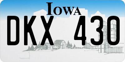 IA license plate DKX430