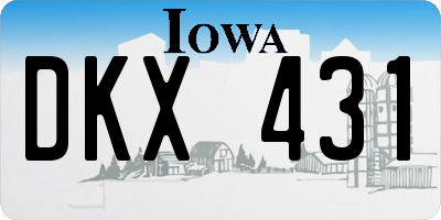 IA license plate DKX431