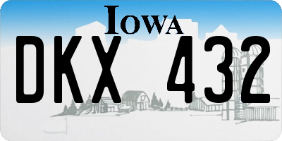IA license plate DKX432