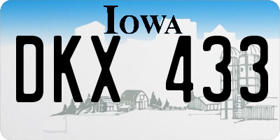 IA license plate DKX433