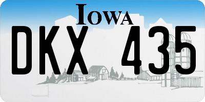 IA license plate DKX435