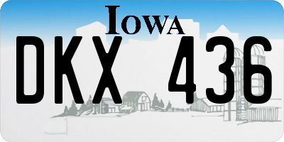 IA license plate DKX436