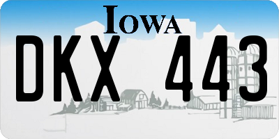IA license plate DKX443