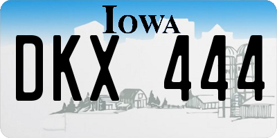 IA license plate DKX444