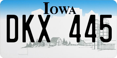 IA license plate DKX445