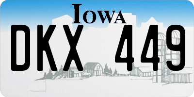 IA license plate DKX449