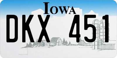 IA license plate DKX451