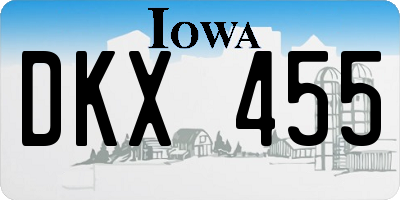 IA license plate DKX455