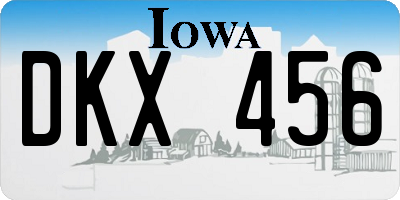 IA license plate DKX456