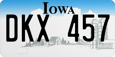 IA license plate DKX457