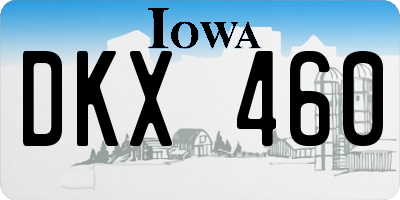 IA license plate DKX460