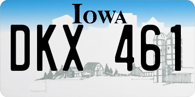 IA license plate DKX461