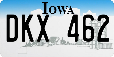 IA license plate DKX462