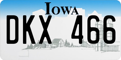 IA license plate DKX466