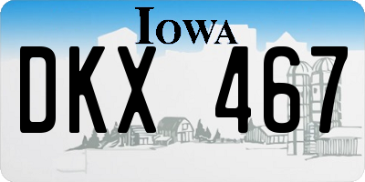 IA license plate DKX467