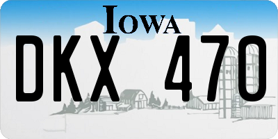IA license plate DKX470