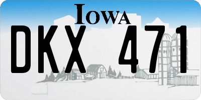 IA license plate DKX471