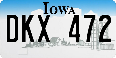 IA license plate DKX472