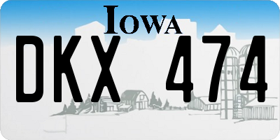 IA license plate DKX474