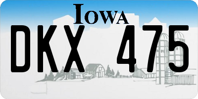 IA license plate DKX475