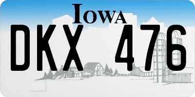 IA license plate DKX476