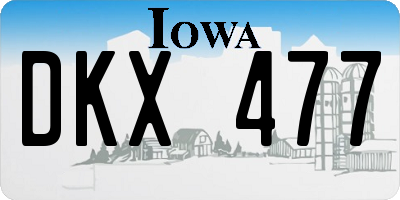 IA license plate DKX477