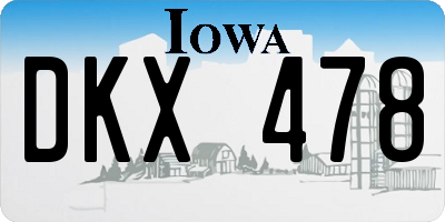 IA license plate DKX478