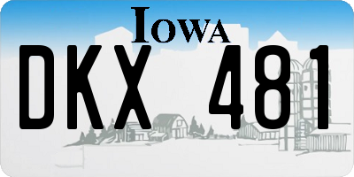 IA license plate DKX481