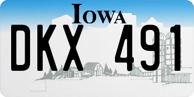 IA license plate DKX491