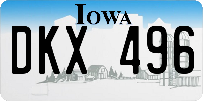 IA license plate DKX496
