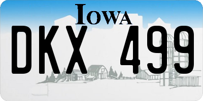 IA license plate DKX499