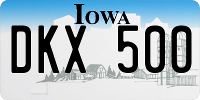 IA license plate DKX500