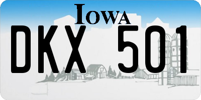 IA license plate DKX501