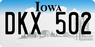 IA license plate DKX502