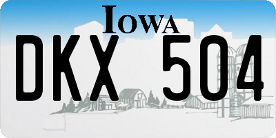 IA license plate DKX504