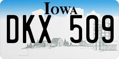 IA license plate DKX509