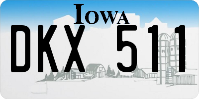 IA license plate DKX511