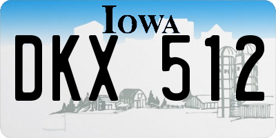 IA license plate DKX512