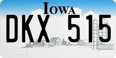 IA license plate DKX515