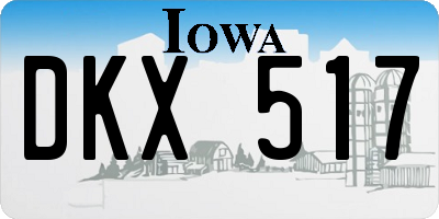 IA license plate DKX517