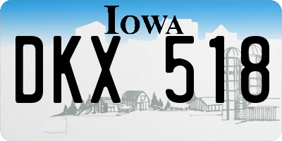 IA license plate DKX518